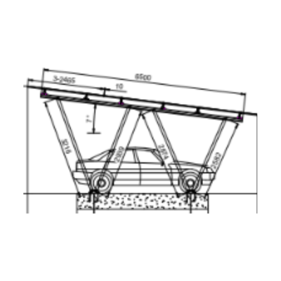 Estructura Carport 15 Paneles / 2 Autos